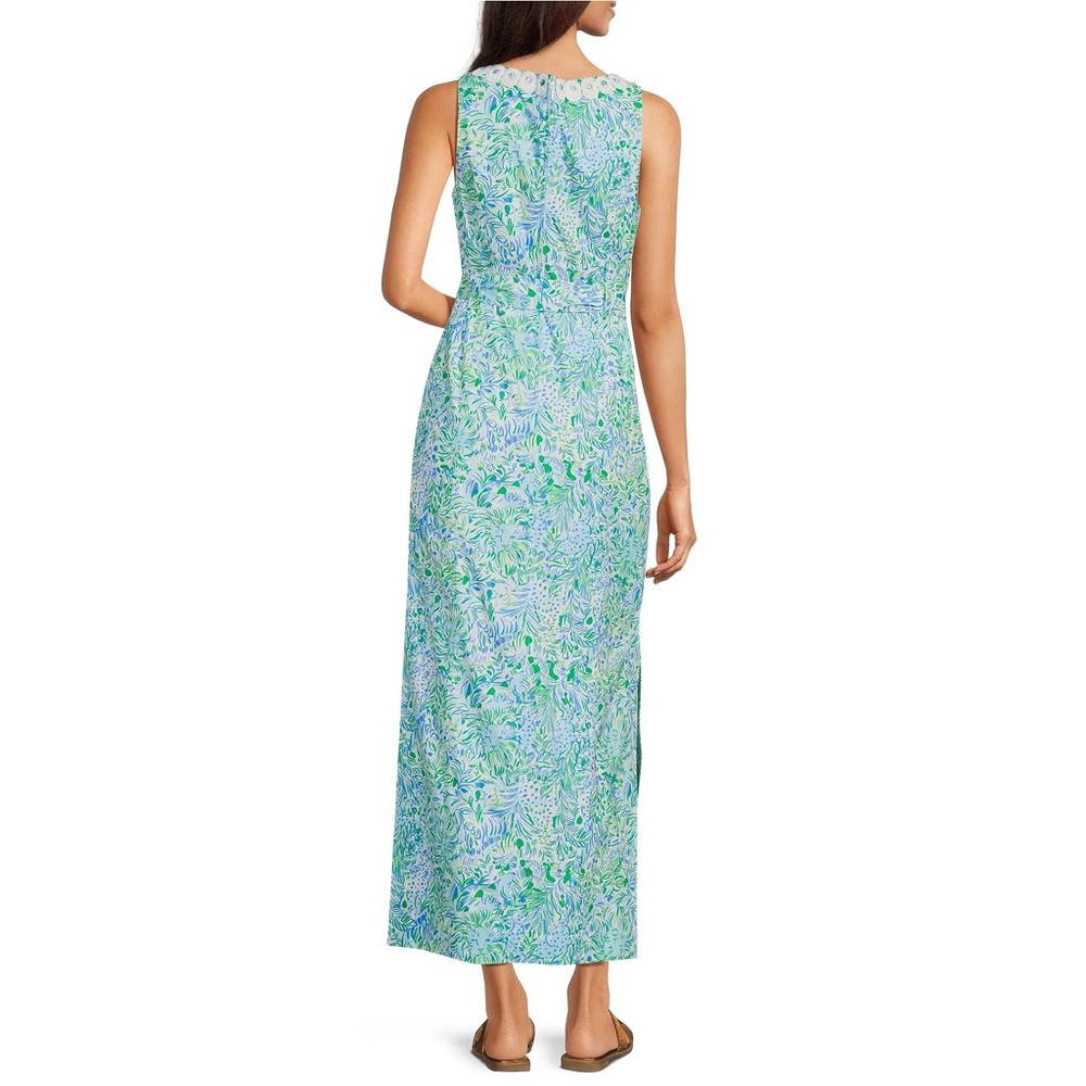 Lilly Pulitzer Julianna Aqua & Mint Floral Maxi Dress - Picture 3 of 4